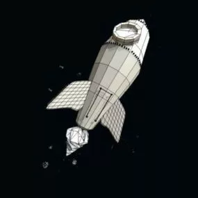Cartoon Space Rocket 3d model