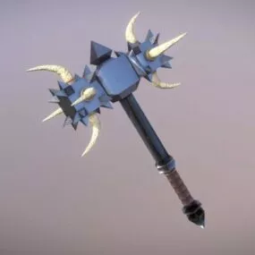 Weapon Spiked Bone Hammer 3d model