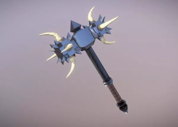 Weapon Spiked Bone Hammer 3d model Weapon Spiked Bone Hammer 3d model
