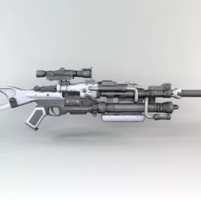 Steampunk Sniper Rifle Gun 3d model