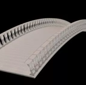 Stone Curved Bridge 3d model