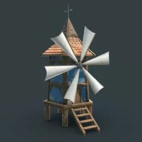 Western Windmill Building 3d model
