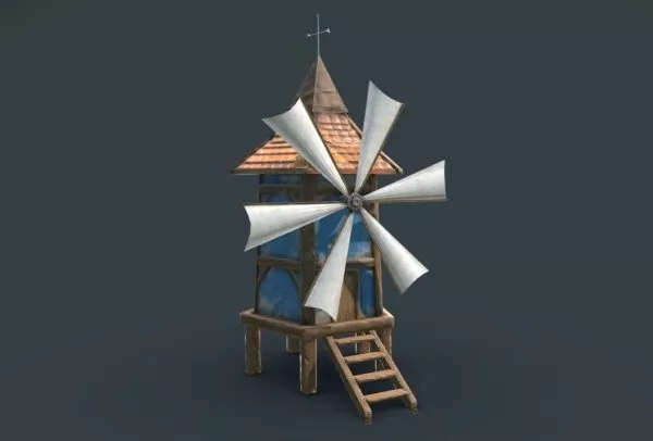 Dutch Windmill Building 3d model