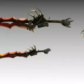 Attack Sword Medieval Decoration 3d model