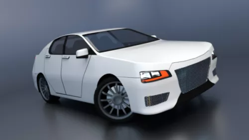 White Tsm Sedan Car 3d model White Tsm Sedan Car 3d model