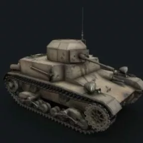 Military T2 Light Tank 3d model