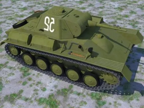 Weapon T70m Light Tank 3d model Weapon T70m Light Tank 3d model