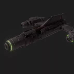 Sci-fi Spaceship Assault Starfighter 3d model