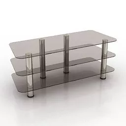 Living Room Glass Multi Levels 3d model