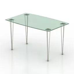 Rectangle Glass Table Gloss Design 3d model