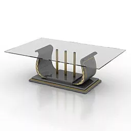 Dinner Glass Table Turri Design 3d model