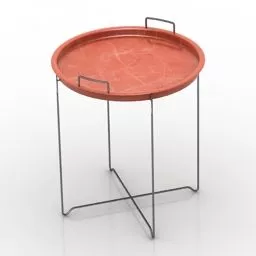 Round Tray Table Furniture 3d model