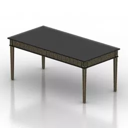Black Rectangle Table Furniture 3d model
