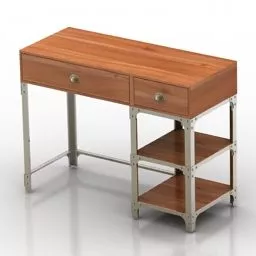 Wood Table Desk For Home 3d model Wood Table Desk For Home 3d model