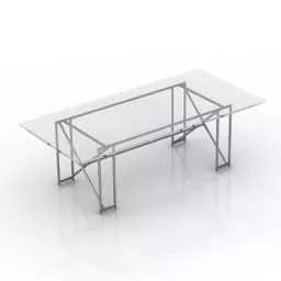 Glass Table Double Furniture 3d model