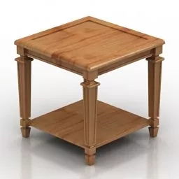 Antique Wood Table Fontainebleau 3d model