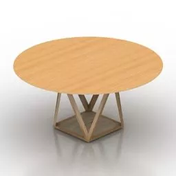Wooden Round Table Tobu Design 3d model Wooden Round Table Tobu Design 3d model