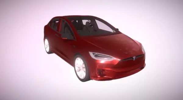 Red Tesla Car 3d model Red Tesla Car 3d model