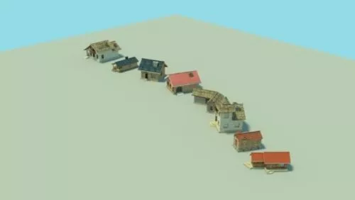 Architecture Houses Collection 3d model Architecture Houses Collection 3d model