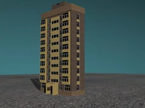Modern High Rise Apartment Building 3d model