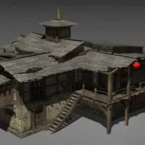 China Tibet House Design 3d model