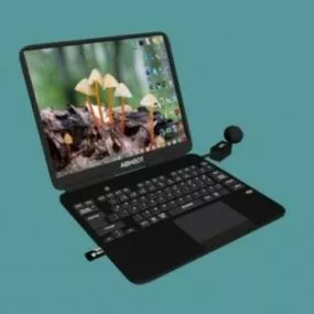 Black Toshiba Laptop 3d model