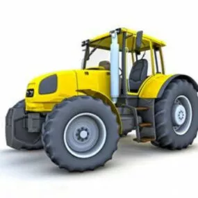 Yellow Farm Tractor 3d model