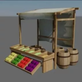 Trade Tent Shop House 3d model