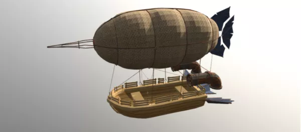 Zeppelin Airship With Boat 3d model Zeppelin Airship With Boat 3d model
