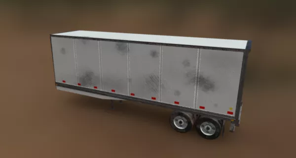Old Rustic Trailer 3d model