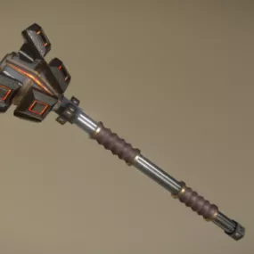 Two Handed Fire Mace Weapon 3d model