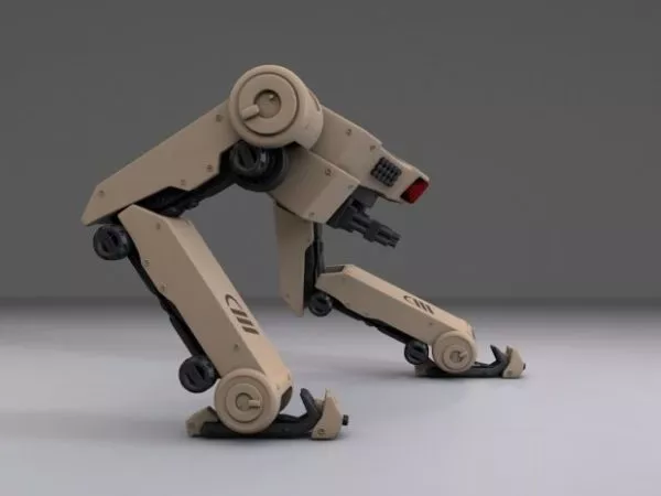 Two Legs Dog Robot 3d model Two Legs Dog Robot 3d model