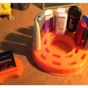 Printable Usb Sd Organizer Round 3d model