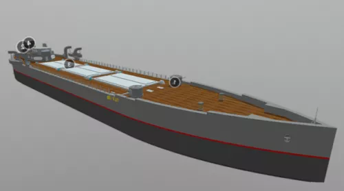 Low Poly Ferry Ship 3d model