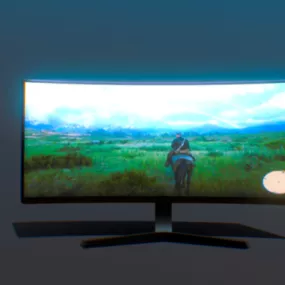 Pc Monitor Ultrawide Screen 3d model