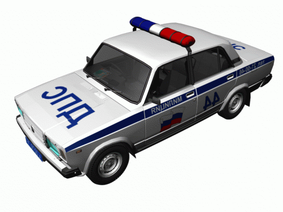 Russian Vaz Police Car 3d model Russian Vaz Police Car 3d model