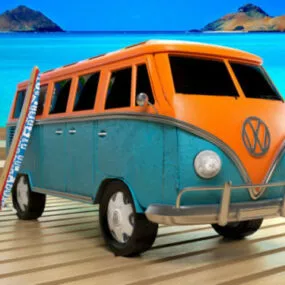 Vintage Vw Bus Car 3d model