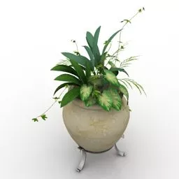 Porcelain Vase With Flower 3d model