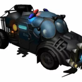 Sci-fi Vehicle Police Van Design 3d model