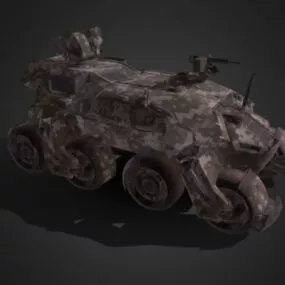 Old Vehicle With Weapon 3d model