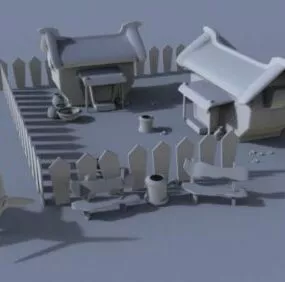 Vintage Village Environment 3d model