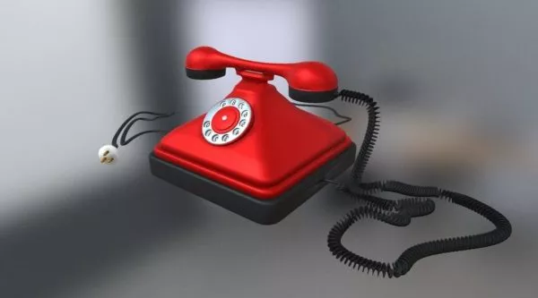 Vintage Red Desk Telephone 3d model Vintage Red Desk Telephone 3d model