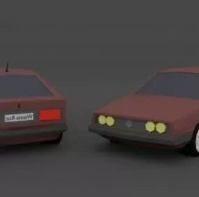 Volkswagen Sedan Car Lowpoly 3d model
