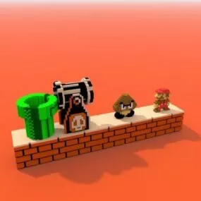 Voxel Mario Printable 3d model
