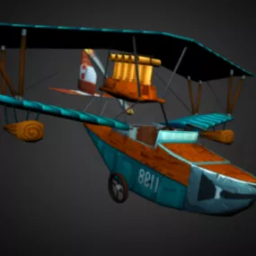 Ww1 Lohner Propeller Plane 3d model