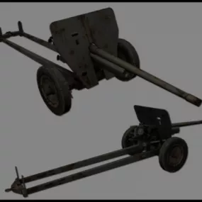 Weapon Ww2 Japan Artillery 3d model