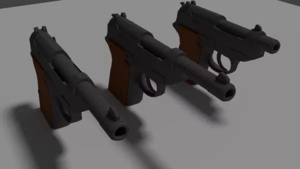 Auto Pistol Concept 3d model