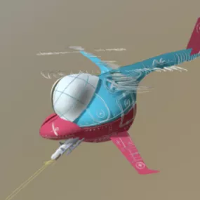 War Helicopter Cartoon Style 3d model
