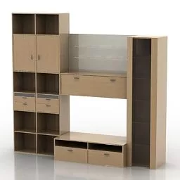 Living Room Wall Wardrobe Design 3d model