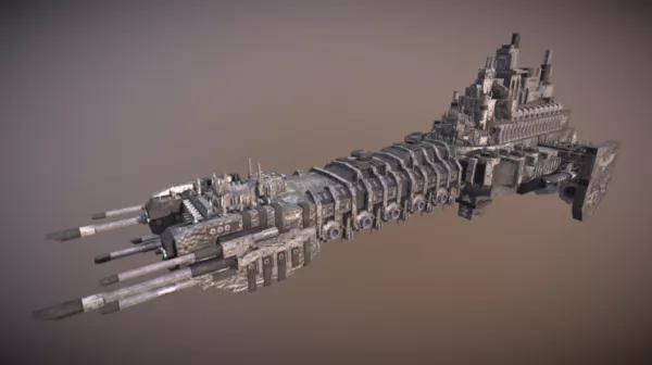 Alien Futuristic Spaceship Lowpoly 3d model